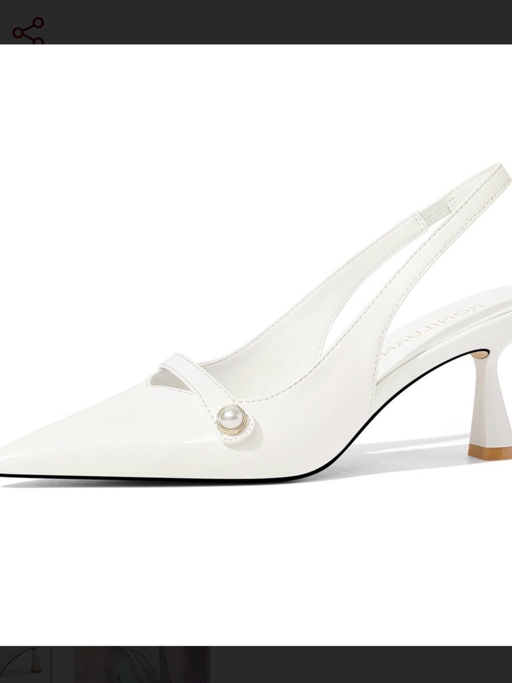 Classic White Slingback Heels with Pearl Accent